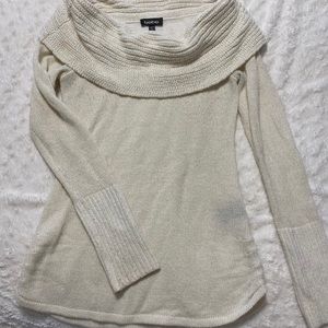 Bebe off the shoulder cream sweater